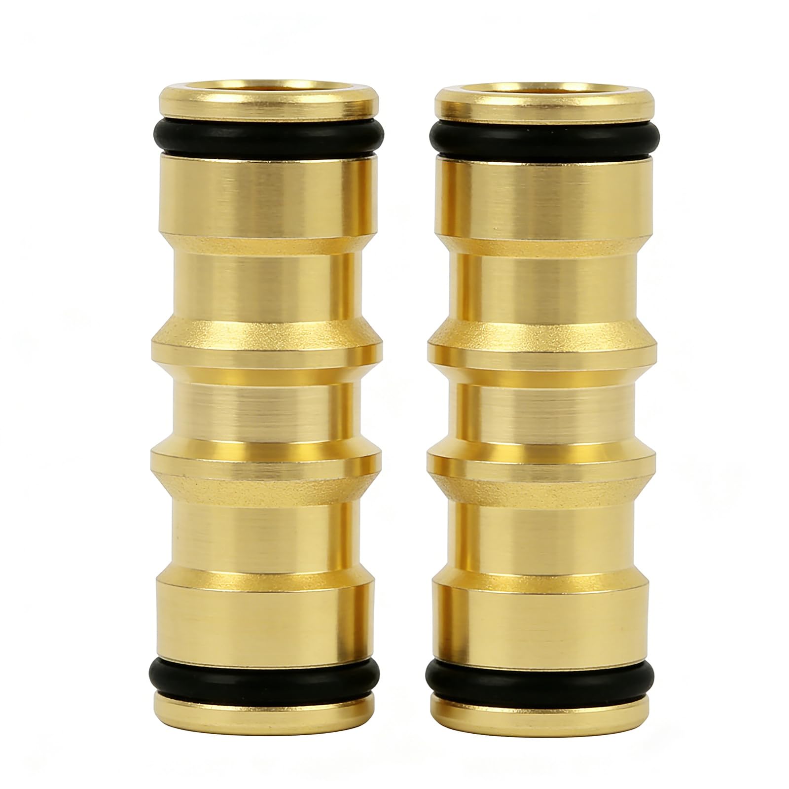 KETTOYA Double Male Hose Connector, Solid Brass Dual Quick-Connect Extension Fitting, Extension Connector for Extending The Length of Your Hose, Universal Coupling, 2 Pack
