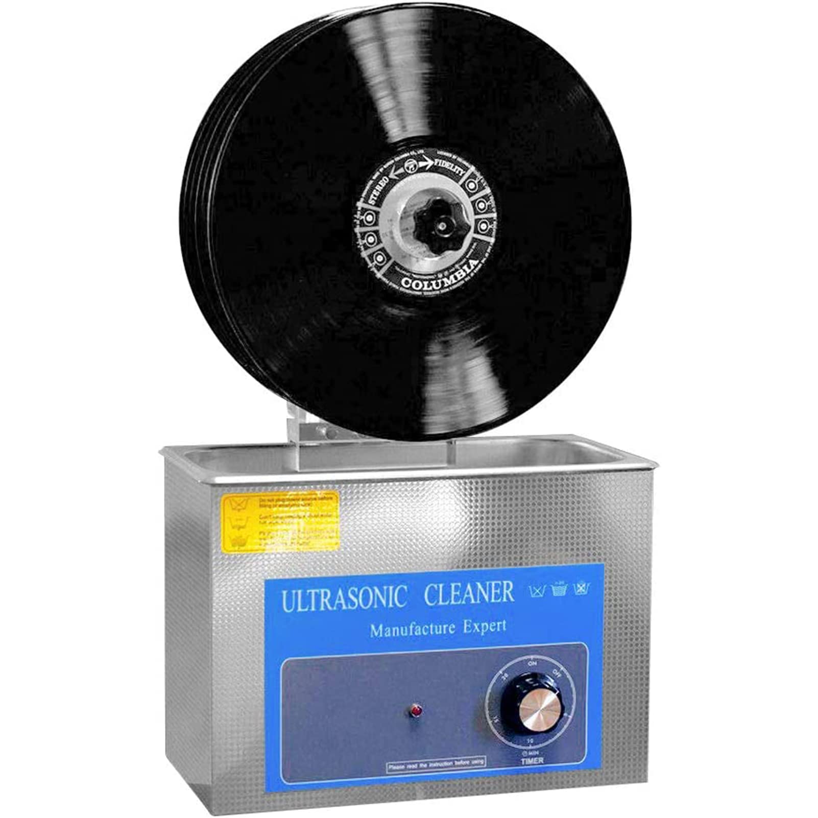 Pulitore Ad Ultrasuoni per Dischi in Vinile, 4L 12 Pollici Lavatrice per Dischi in Vinile, Pulisci 1-6 Dischi in Vinile Una Volta, Funzione di Cronometraggio Digitale