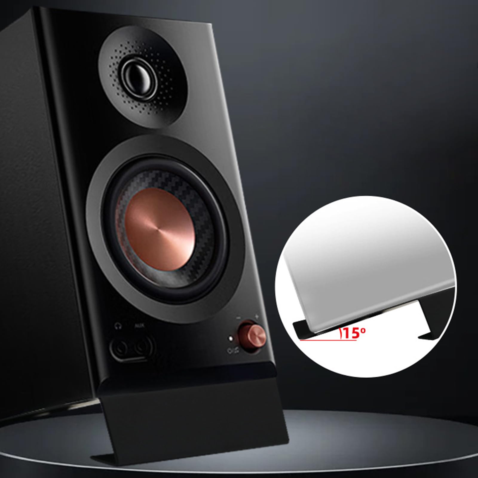Amazon | 金属デスクトップスピーカーサポートスタンド傾斜 4.5 6.5