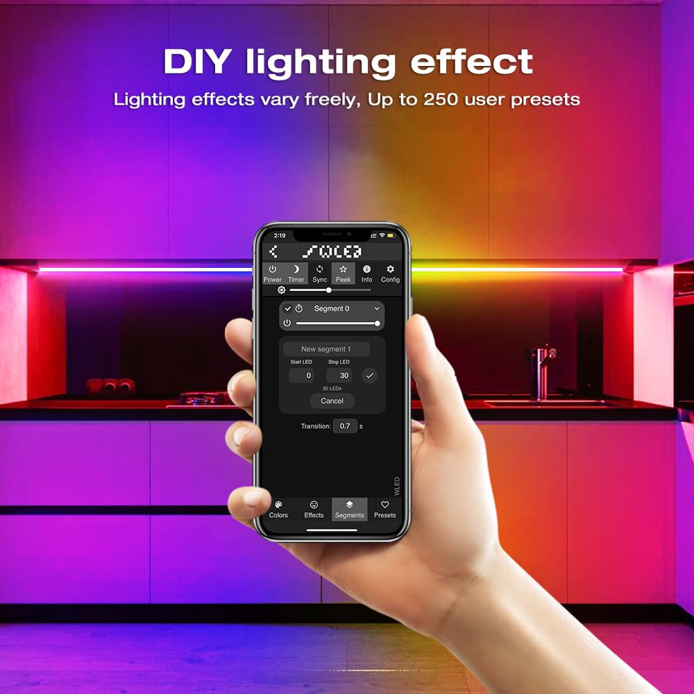 GLEDOPTO ESP32 WLED WIFI Digital LED Controller DIY Plus de 100 effets lumineux Maximum 800 IC Number Segmented Control Colours
