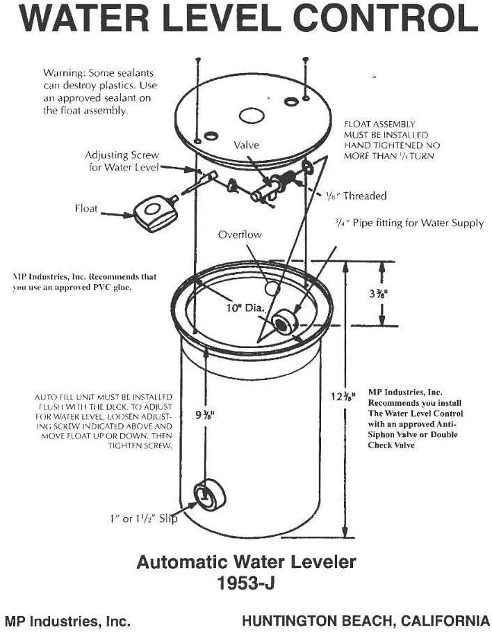 Water Leveler Control Gray Lid 1953-JG (Gray)