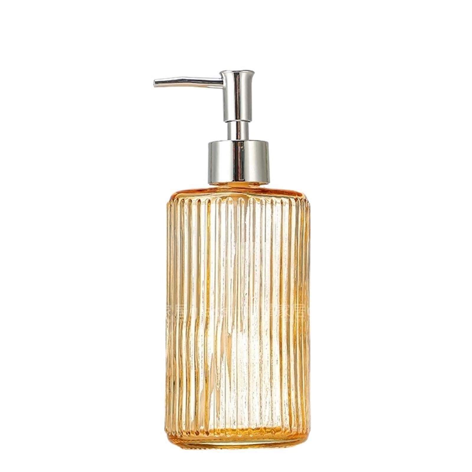 soap dispenser 500ml Large Capacity Glass Soap Dispenser Bathroom Shower Gel Lotion Press Pump Bottle(Yellow)