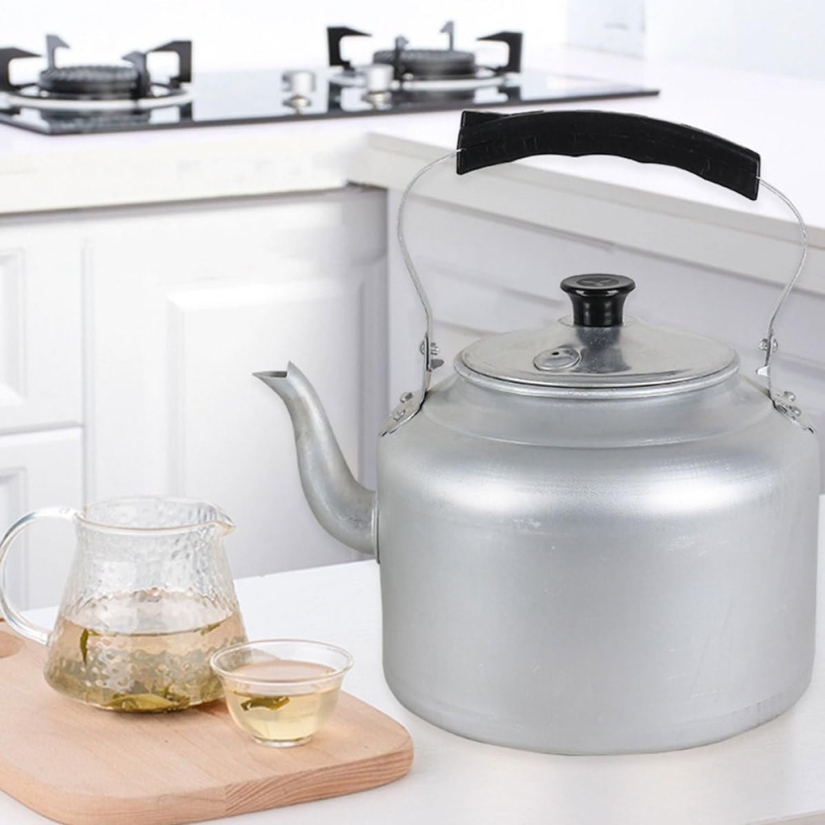 Tetera de Aluminio de 5l Asa, Estilo Vintage para Estufa