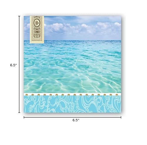 Miniatura 3 de Michel Design Works Servilletas de papel suave de triple capa, temática de playa, perfectas para uso diario y exhibición, 20 unidades