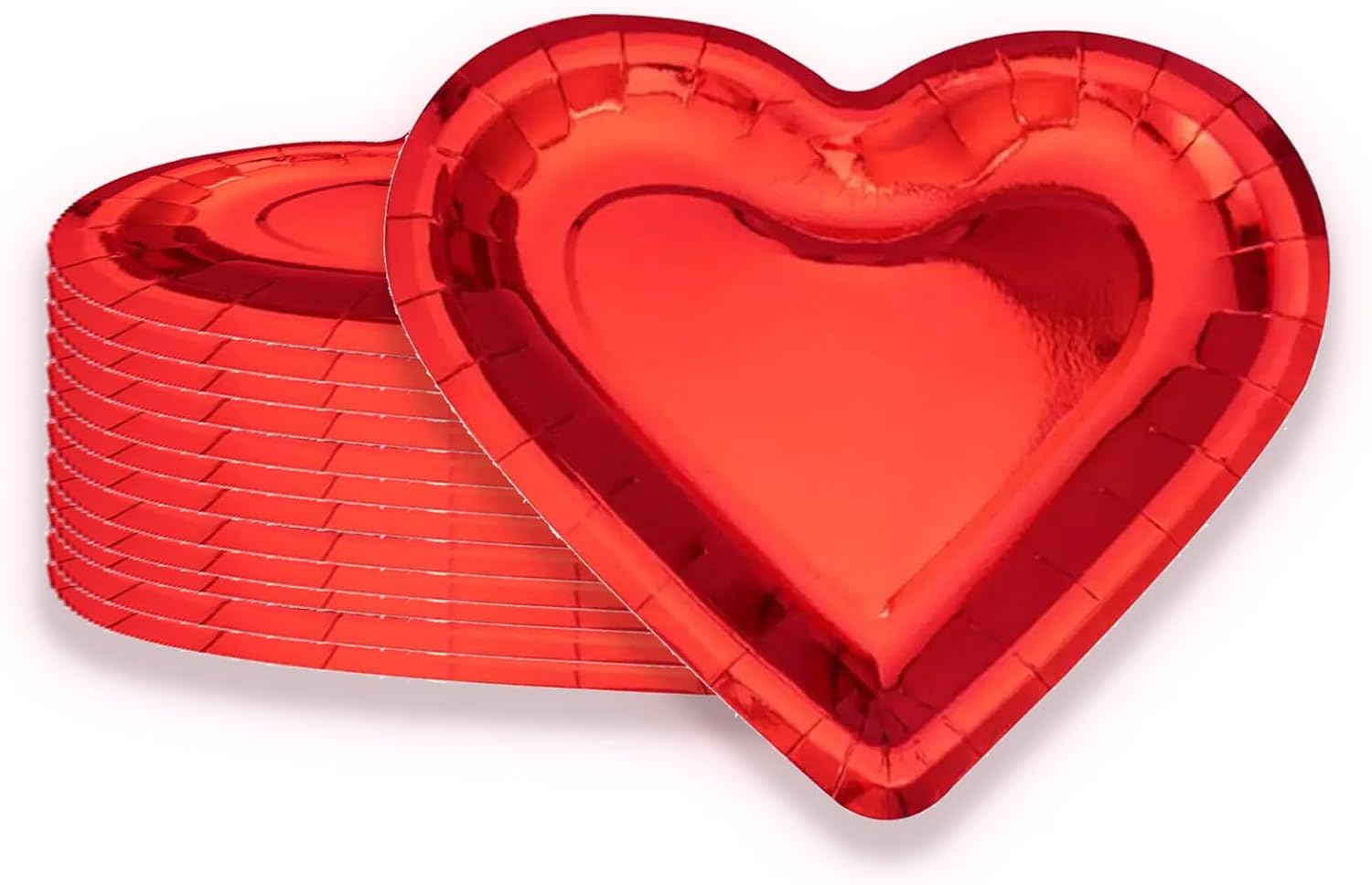 auwiyd 20 PCS Red Valentine's Day Disposable Paper Dinner