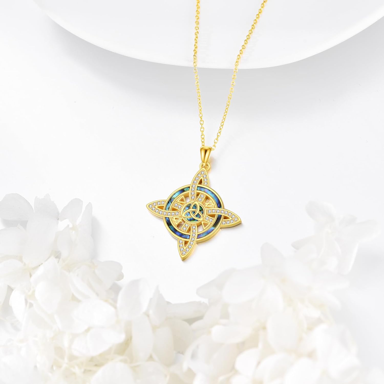 Witch Knot/Trinity/Triple Moon Necklace S925 Sterling Silver Protection Jewelry Gifts for Women - Image 3