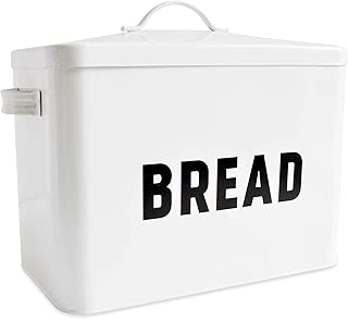 Metal Bread Box - Countertop Space-Saving, Extra Large, High Capacity Bread Storage Bin for your Kitchen - Holds 2+ Loaves - White with Bold BREAD Lettering - coolthings.us