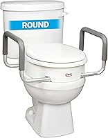 Vista 1 de Asiento elevador de inodoros de Carex Health Brands con asas para inodoros redondos estándares