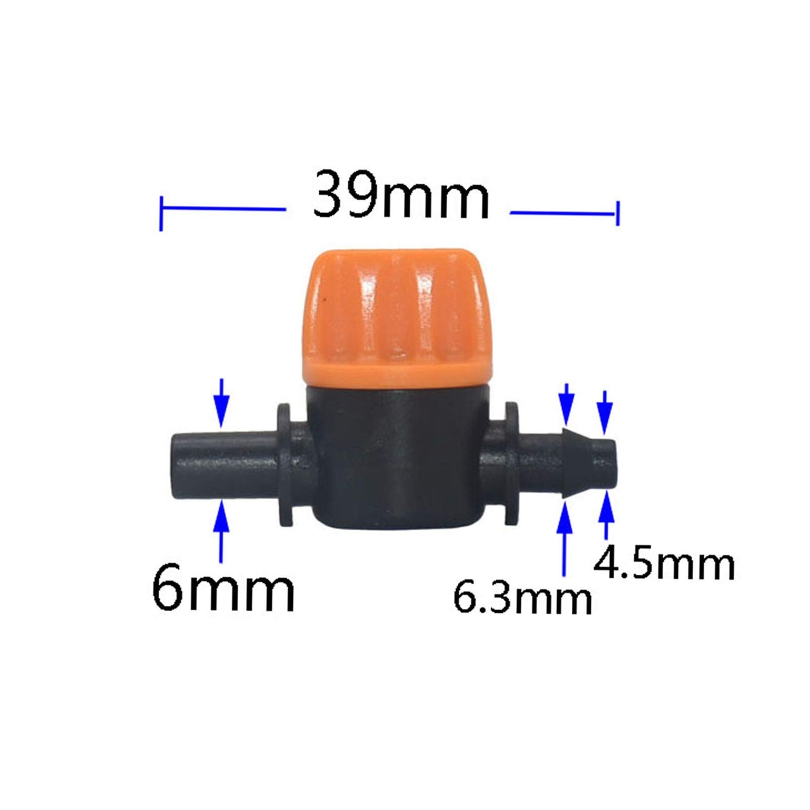 Raccordo per Acqua Spray, 100 Pezzi Di Tubo da 4/7 Mm, Rubinetto da Giardino, Valvola da 1/4 Di Pollice a 6 Mm, Raccordi per Irrigazia Goccia da Giardino, Connettore per Tubo, Valvola Dell'A