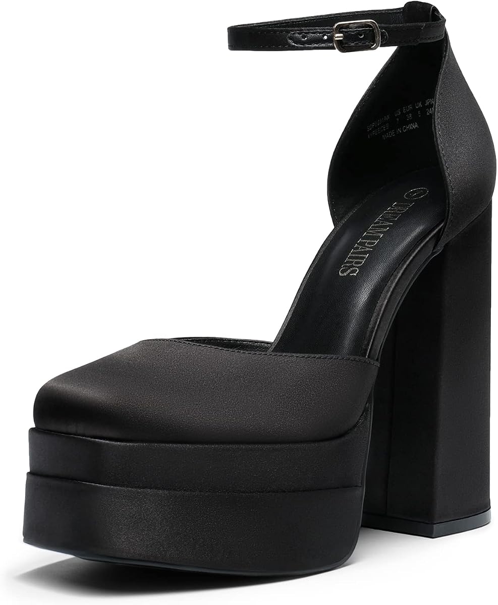DREAM PAIRS Women's High Platform Closed Toe Heels