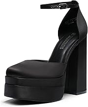 DREAM PAIRS Women’s High Chunky Platform Closed Toe Block Heels Square Toe Ankle Strap Dress Wedding Party Pumps Shoes SDPU2319W