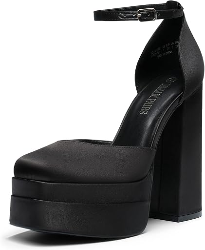 DREAM PAIRS Women’s High Chunky Platform Closed Toe Block Heels Square Toe Ankle Strap Dress Wedding Party Pumps Shoes Aurelia