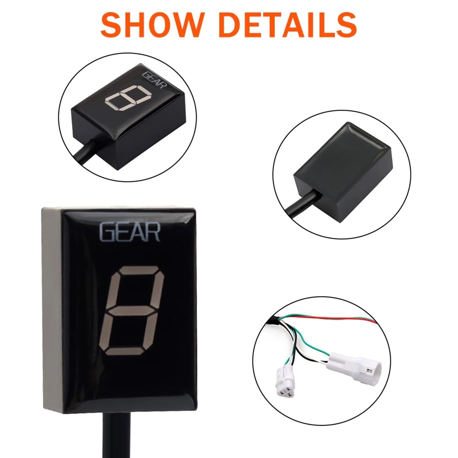Motorcycle Gear Indicator Speed Display Meter Fit For YAMAHA FZ6 FZ1 FZ1N FZ 6 FZ 1 1N FZ1S FZ8 FZ16 FZ 8 FZ 16 TDM900 TDM 900 TDM Wodoodporny(White)