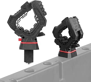 KEMIMOTO Ratcheting UTV Hunting Tool Rack, Quick Release Adjustable Grip | Compatible with Polaris Ranger General, UTVs with 1-7/16'' Tie Down Anchor Lock Mount on the Cargo Bed