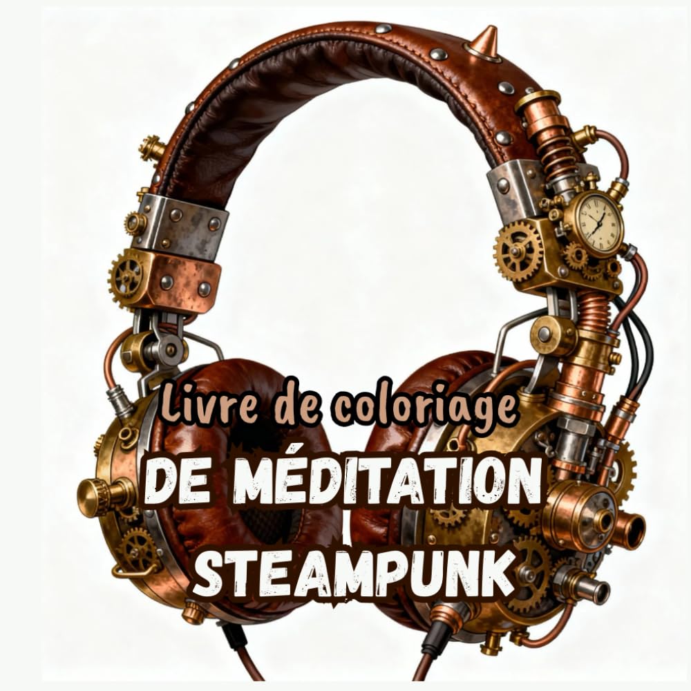 Livre de coloriage de méditation Steampunk: Illustrations steampunk relaxantes à colorier – Voyage créatif entre machines vintage et calme intérieur