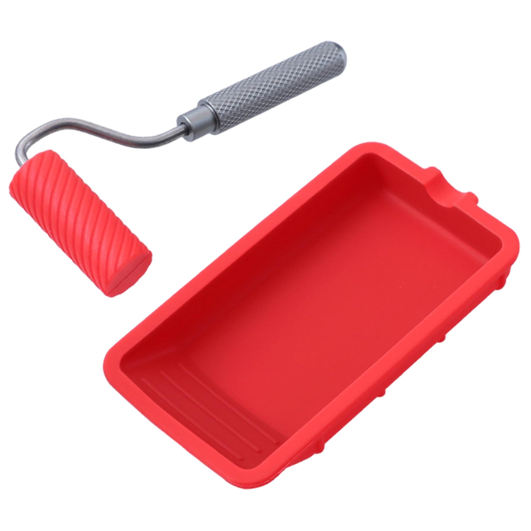 Ngbbby Red Silicone Glue Roller Set With Tray, Woodworking Applicator For Arts Crafts