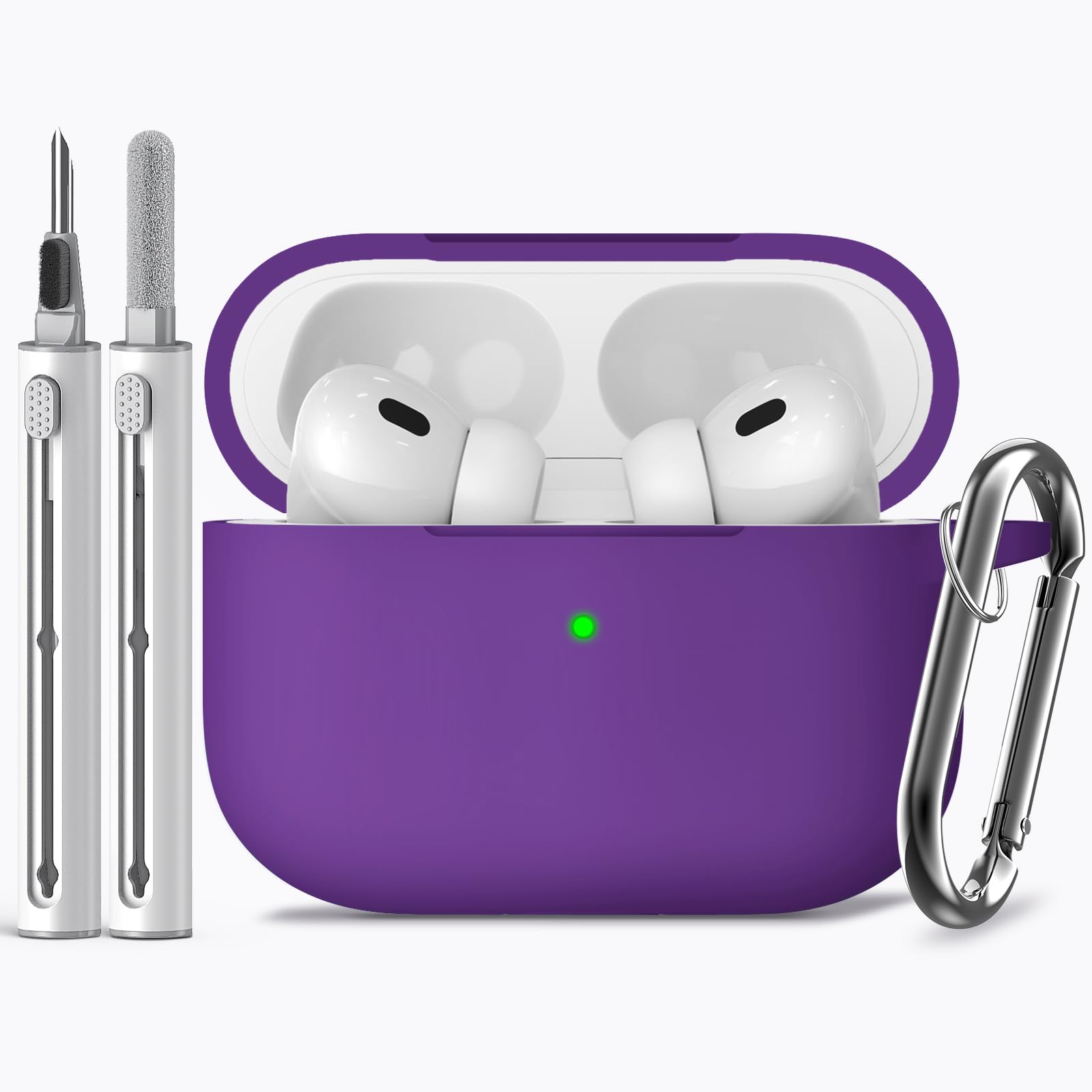 Inesore Compatible with AirPods Pro 3 Case with Cleaning Kit, Silicone Protective Case Cover for Apple Air Pods Pro 3rd (2025), Unisex Design - Black — view 94