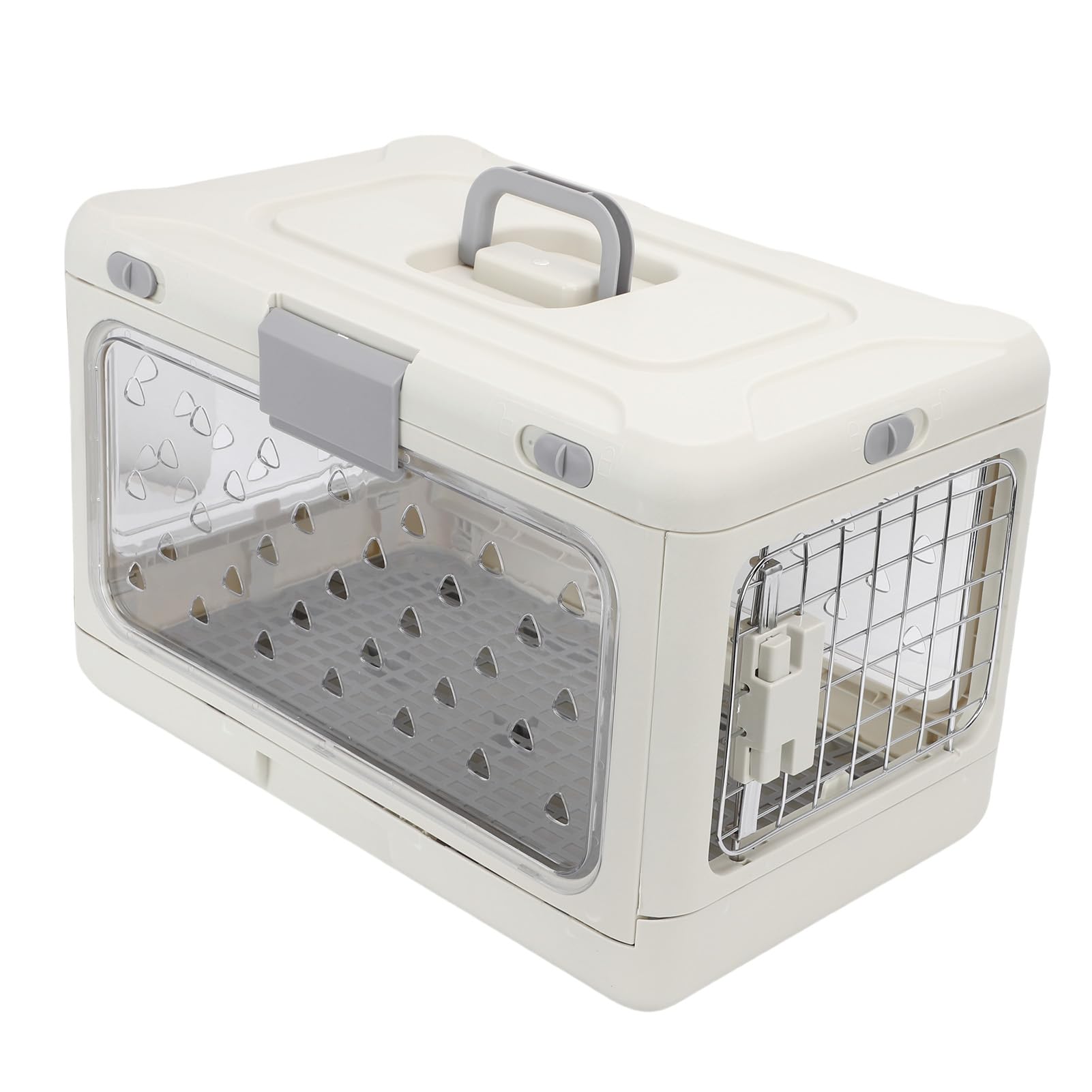 Große, Faltbare Katzenbox aus Kunststoff für Reisen, Tragbare Katzentransportbox, Transparente Reise-Haustiertransportbox für Flugzeug, Auto, Entworfen für Viel Platz,
