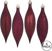 Vista 2 de Vickerman Adornos navideños de 4 acabados en rojo burdeos (juego de 8)