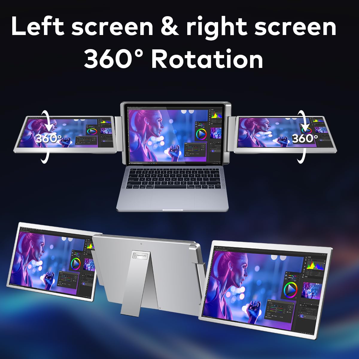 16inch Laptop Screen Extender Triple Display QHD - Dettaglio