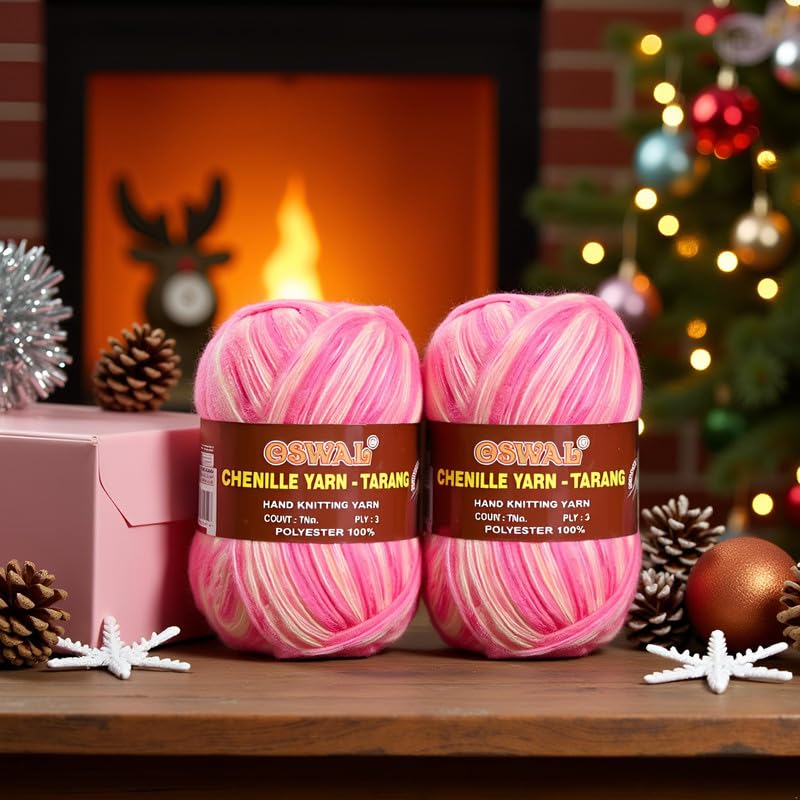 Image of M.G ENTERPRISE Feather Soft Needle Knitting Acrylic Wool (200 g, Strawberry)