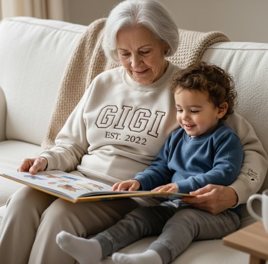 Custom Embroidered Sweatshirt Design Your Own Text, Personalized Sweatshirts Hoodie For Everyone, Customize Text On Sleeve, Men Women Crewneck Pullover, Christmas, Mothersday Fathersday - Image 6