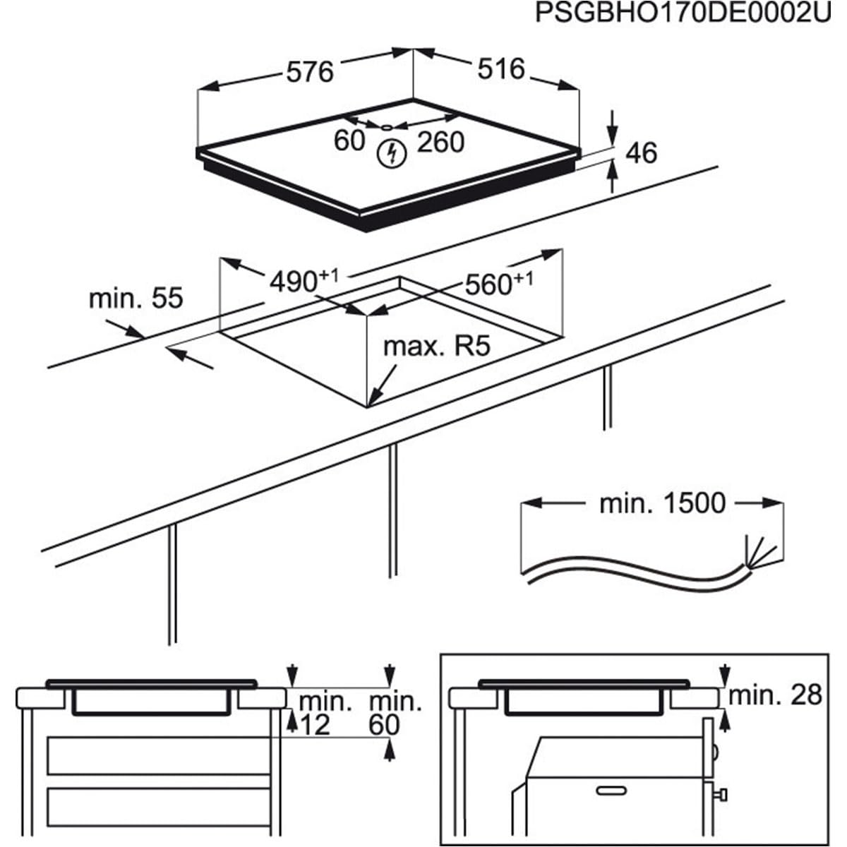 AEG IKB64431XB Autarkes Kochfeld/Induktion/Hob²Hood/Slider-Bedienung / 60 cm/Edelstahlrahmen / 4 Kochzonen/Powerfunktion/Kindersicherung