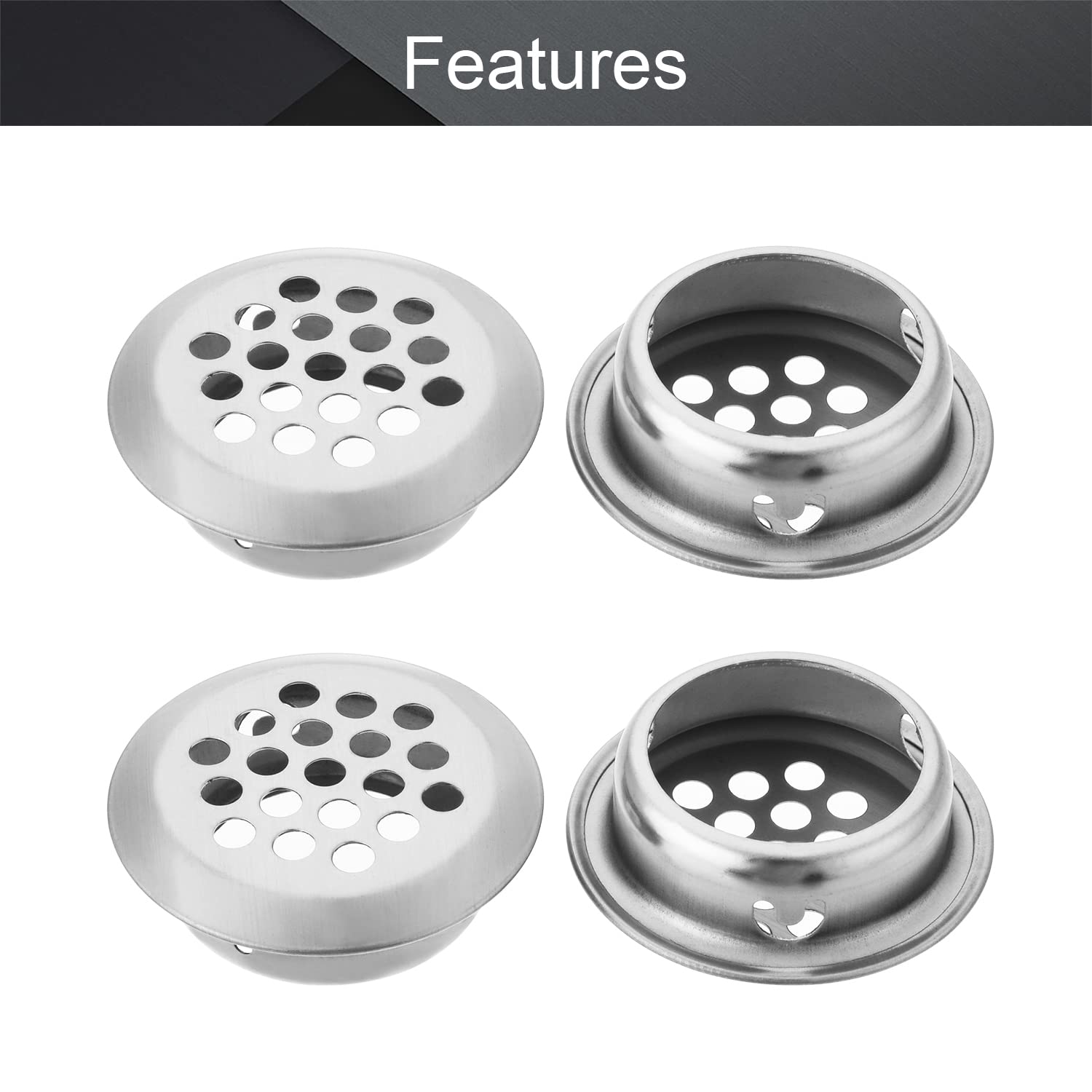 Grilles D’aération En Acier Inox - Lot De 10, Diamètre 25 Mm, Pour Une Ventilation Discrète Et Efficace