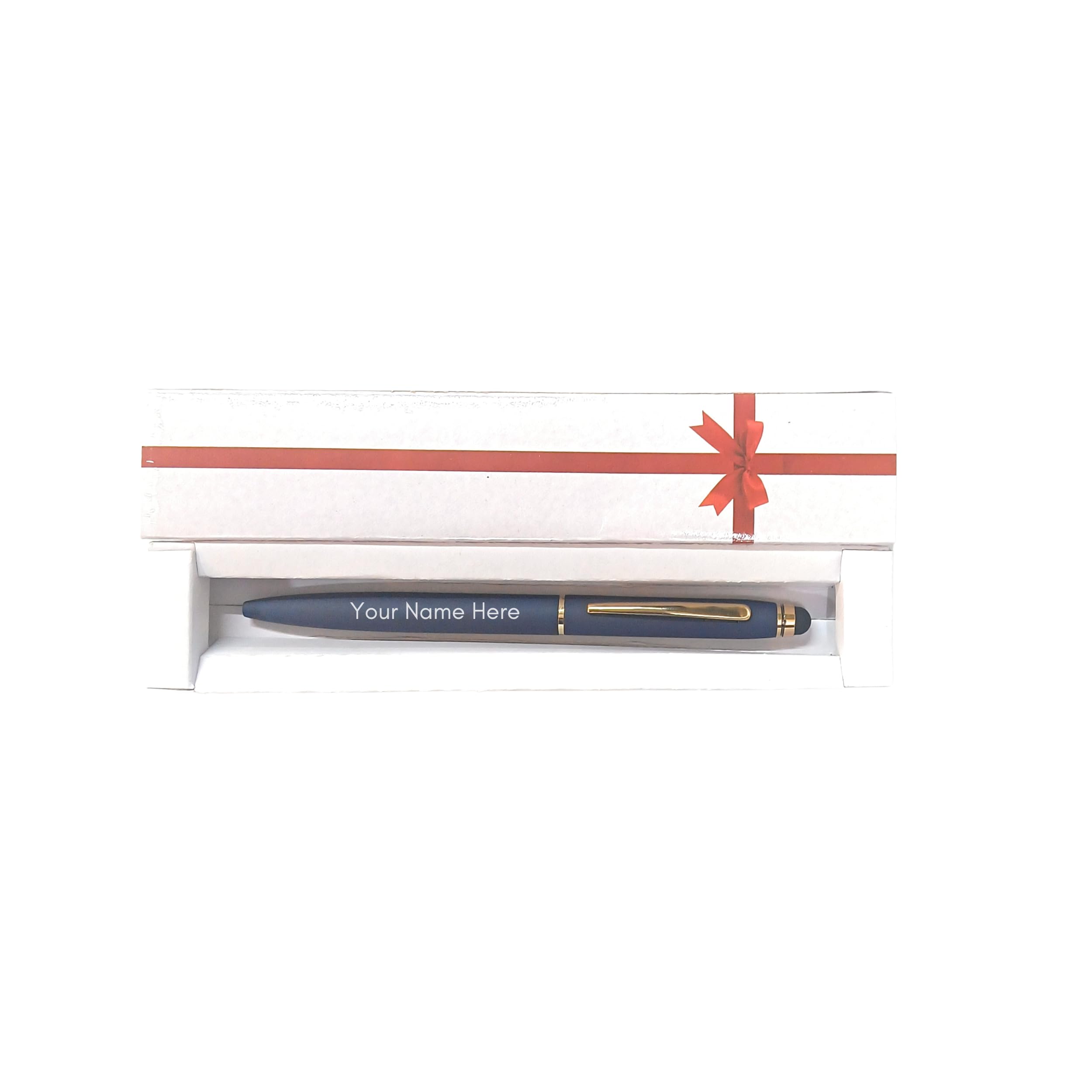 Personalised Blue Metal Stylus Pen with Ribben Box. (Ribben Box, White)-image-47