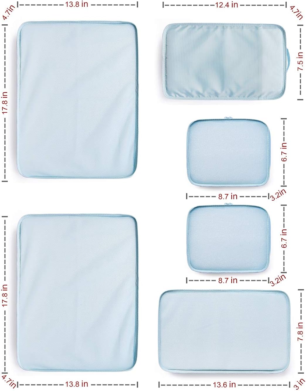  | JJ POWER Lightweight Travel Packing Cubes 2017 Version –Multi function, Durable 6 Piece (Blue) | Packing Organizers