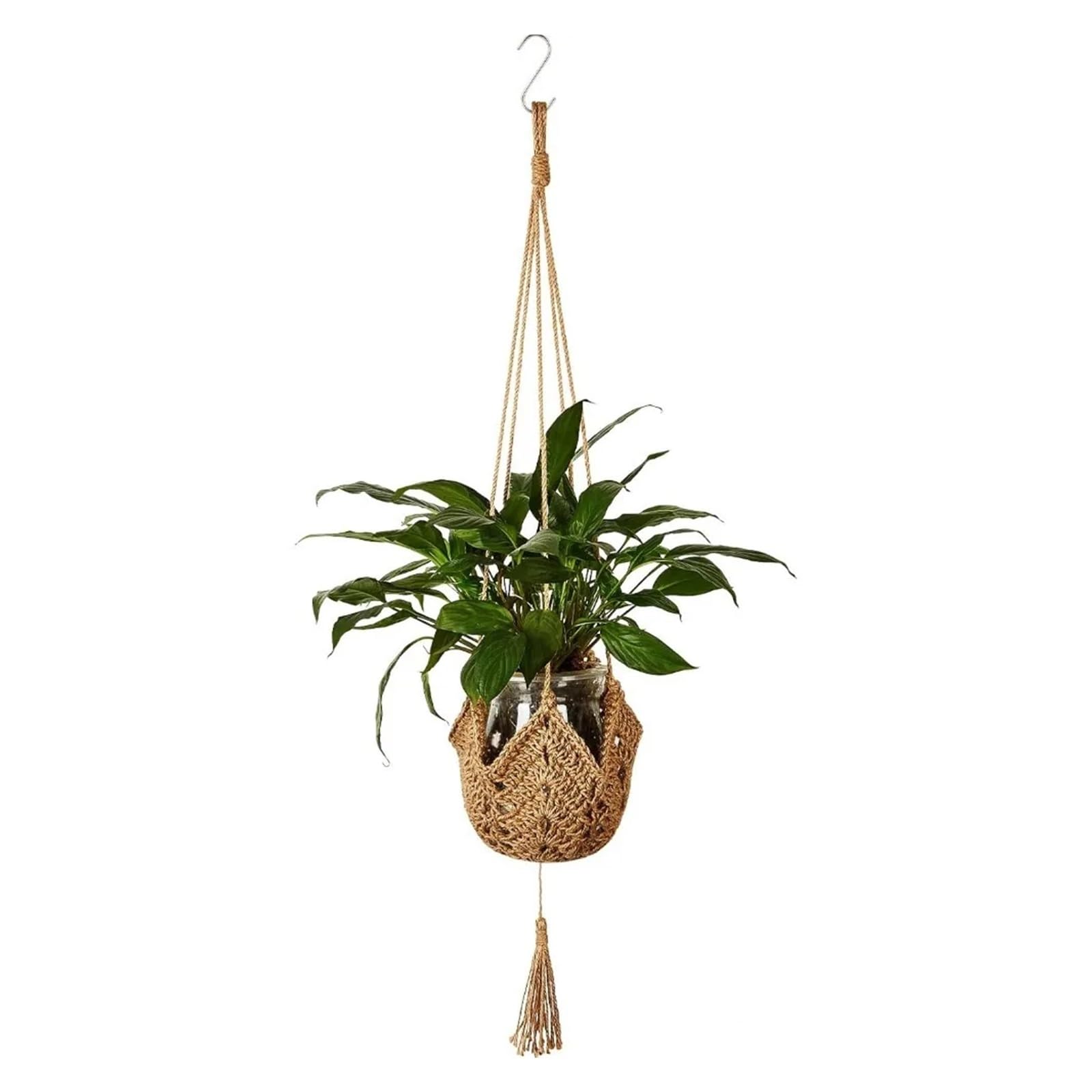 Appendini per Piante Macramè Appendiabiti for piante, pianta sospesa, vaso da fiori in macramè fatto a mano, decorazione parete, cortile, giardino, fioriera(1pcs)