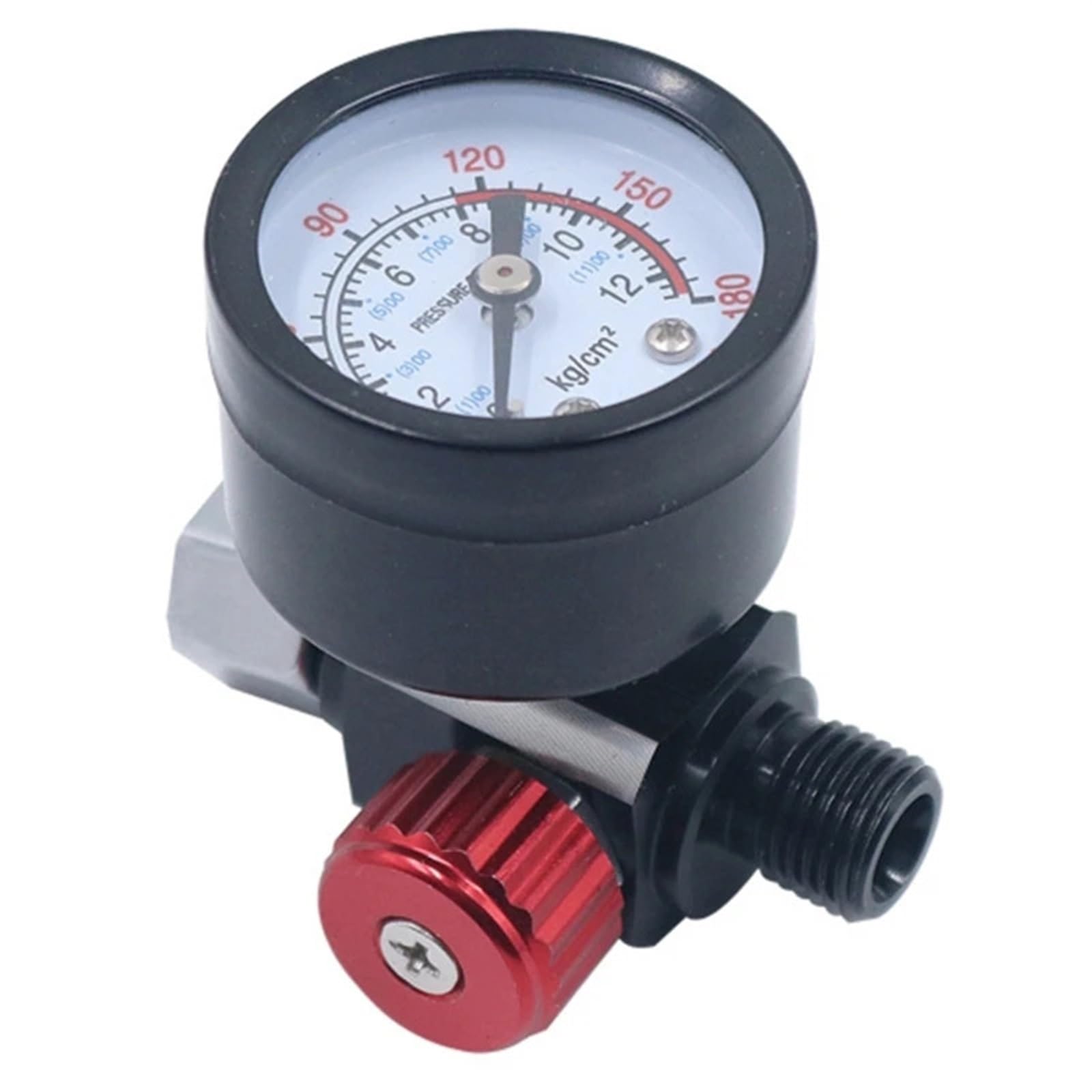 1/4” Gun-Air Pressure Regulator with Pressure Gauge Practical Pneumatic Tool Adapter for Air Gun-Spray Gunand Tool