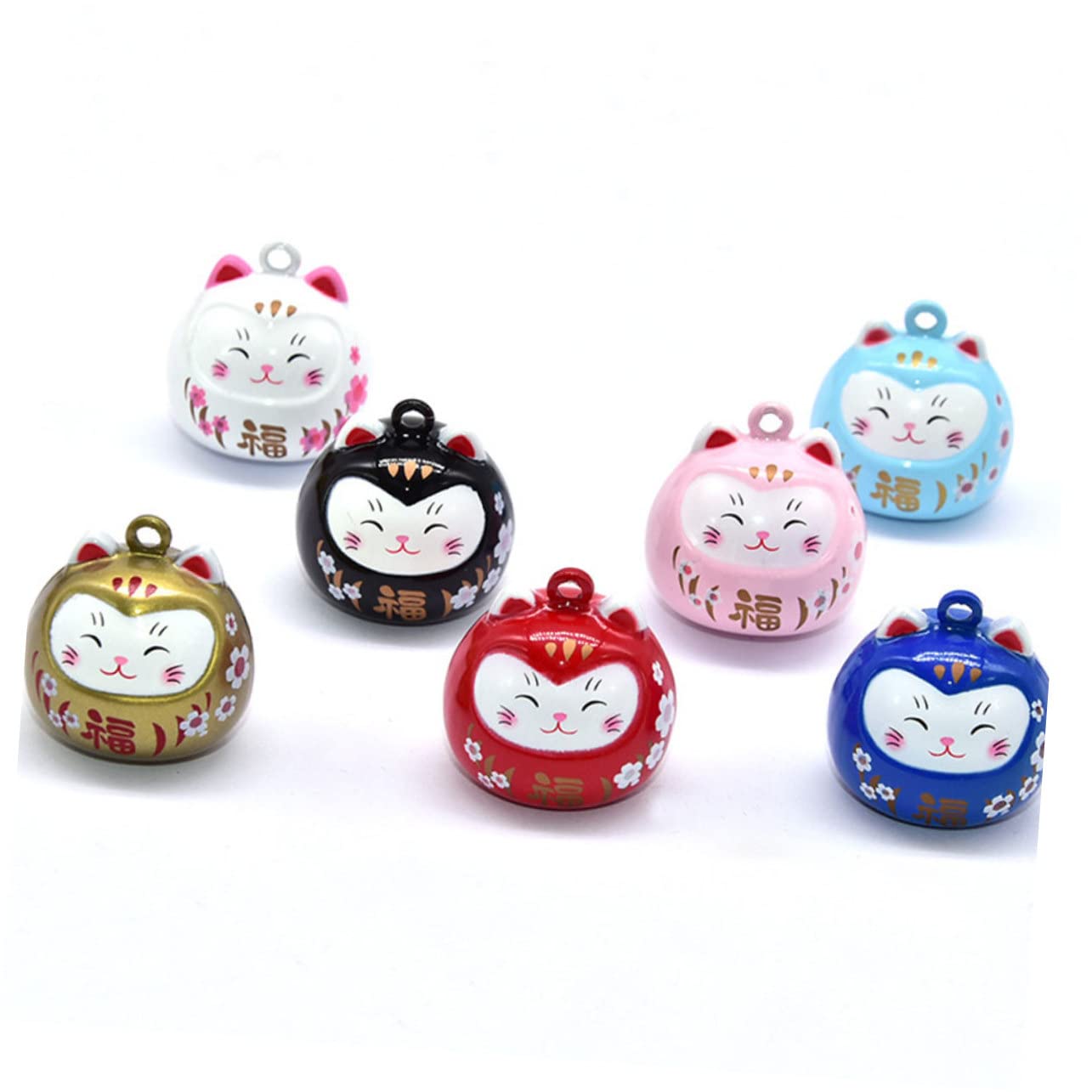 Petit Pendentif Cloche Japonaise Cuivre avec Chat Décor Porte-clés Et Cartable Accessoire Suspendu pour DIY Bruit Eau Blanc