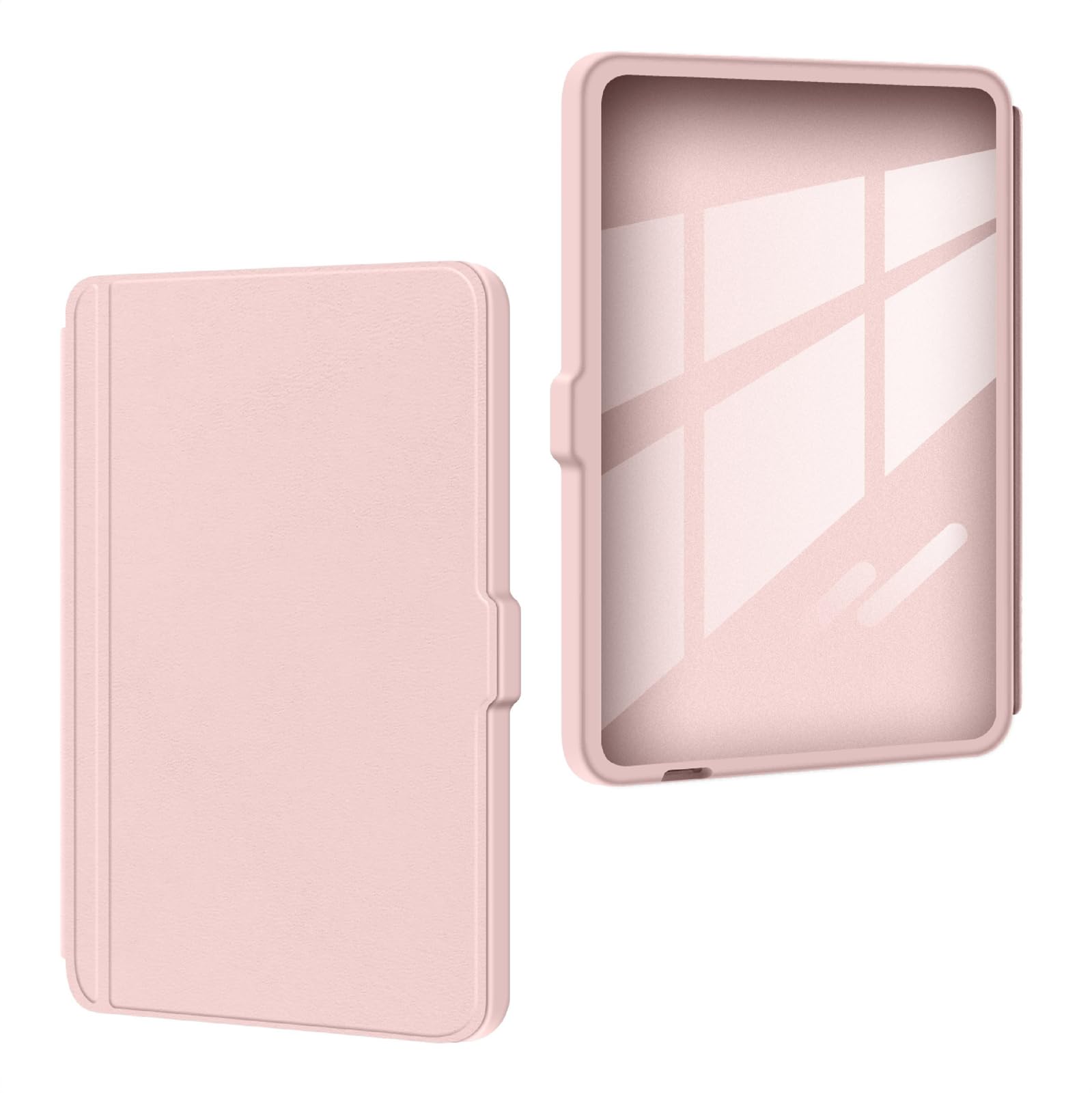 GIOPUEY Cover Compatibile con Kobo Clara Colour/Clara BW/Clara 2E, Flip Pelle + PC TPU Trasparente Guscio Rigido Posteriore - Pink