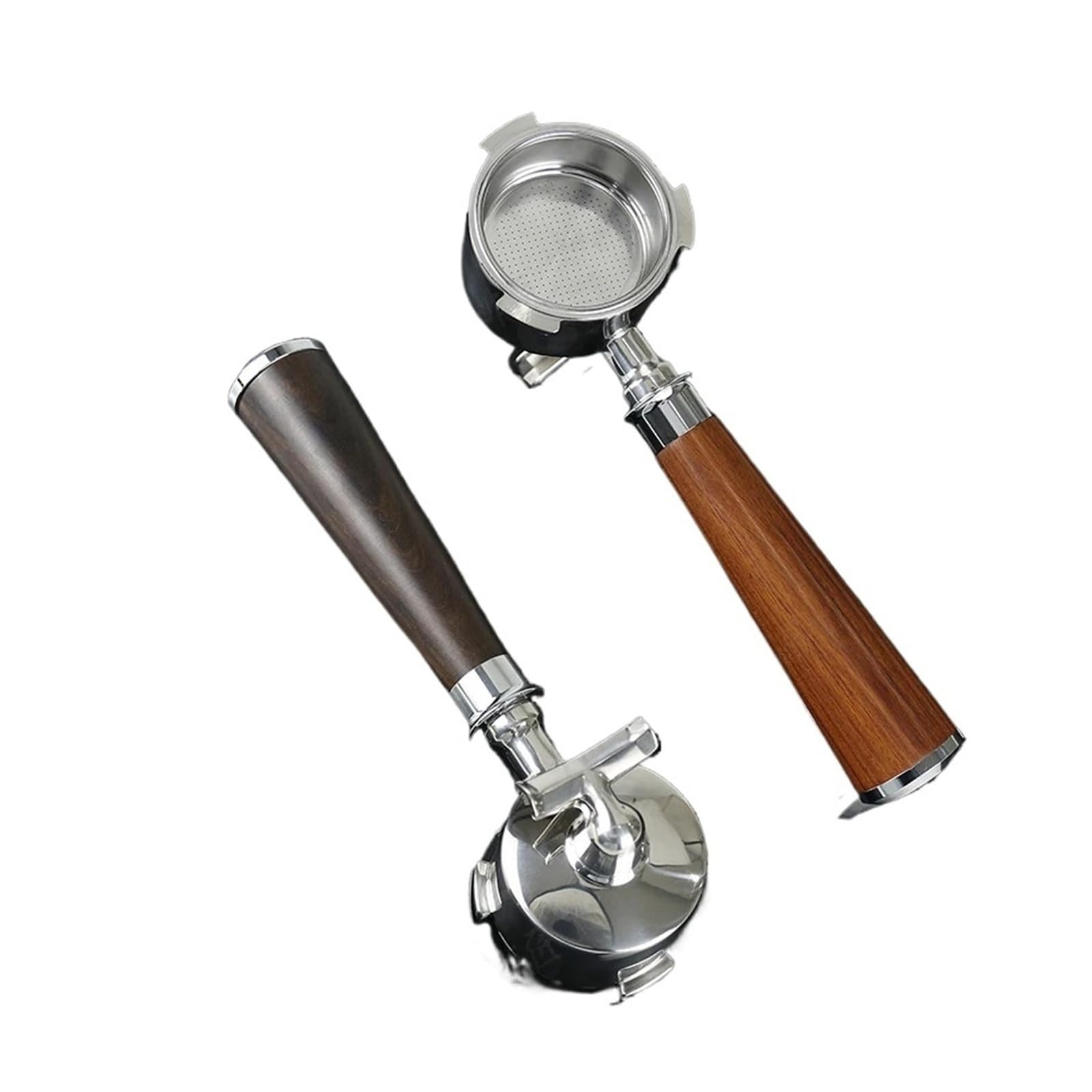 Compatibile Con Delonghi, EC680 EC685 Portafiltro For Caffè Con Beccuccio Doppio Da 51 Mm Maniglia Di Ricambio For Macchina Da Caffè(Beech wood,14-16g)