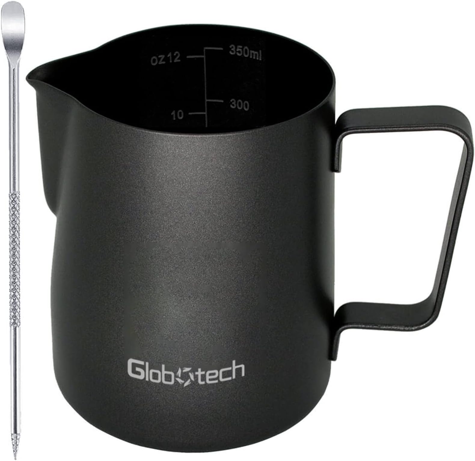 - Milk Frothing Pitcher Steaming Cup - Espresso Machine Accessories Stainless Steel Frother Pitcher Latte Art Cappuccino Coffee 12 Oz Black 350ml