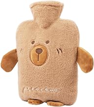 Hot Water Bottle 2 L, Hot Water Bottle, Children's Hot Water Bottle, Hot Water Bottle with Cover Suitable for Hot Packs and Hands/Feet, Ldés Gifts for Christmas and Winter