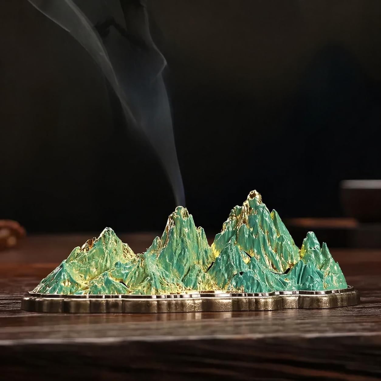 Alloy Mountain Backflow Incense Holder Smoke Waterfall Incense Burner for Meditation Yoga Tea Ceremony Home Decor, Decorative Aromatherapy Incense Stand-image-21