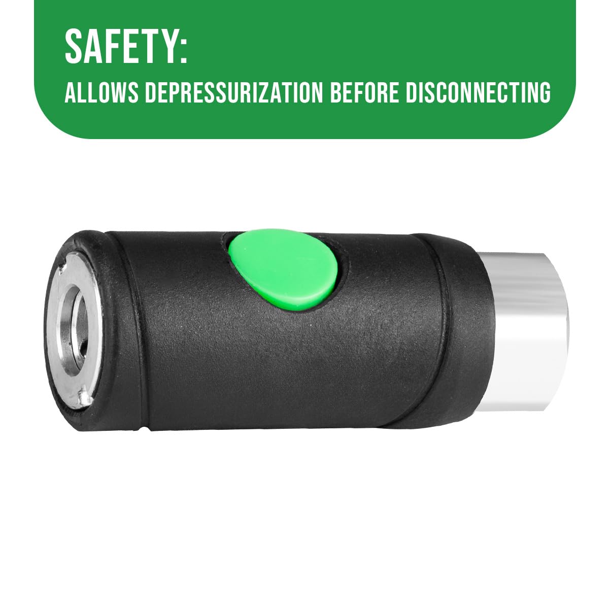 RayMagic 5 acopladores de aire industriales hembra de 1/4 pulgadas, acoplador de seguridad con botón, tipo I/M, desconexión rápida