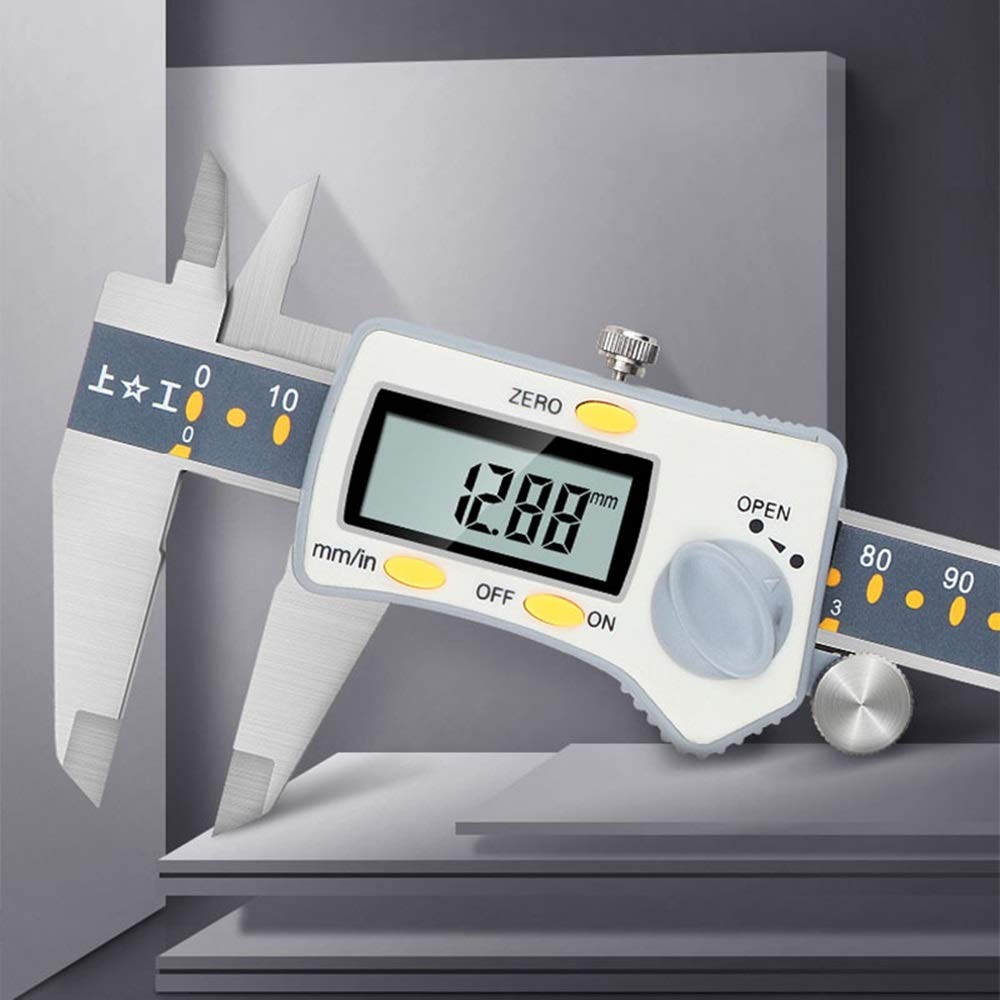 Suwmiarki cyfrowe Elektroniczny suwmiarka cyfrowa Suwmiarka ze stali nierdzewnej Wysoka precyzja 0-150 mm (Bianco 150 mm)