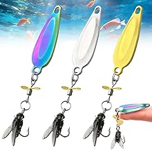 Metallpropeller-Angelköder, 3PCS Angelzubehör Angelhaken, Süßwasser-Fischköder mit Schwimmendem Rotierendem Schwanz für alle Arten von Fischen