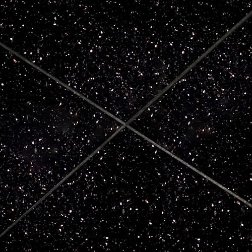 Vista 6 de Tenedos Azulejo de granito pulido de 18 x 18 pulgadas, galaxia negra, 1 pieza de 2.25 pies cuadrados de cobertura para suelo, pared, cocina, baño