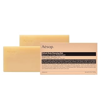Aesop Refresh Body Cleansing Slab | Non-Drying Gentle Bar Soap Boosted With Botanical Oils | 5.2oz Pack of 2