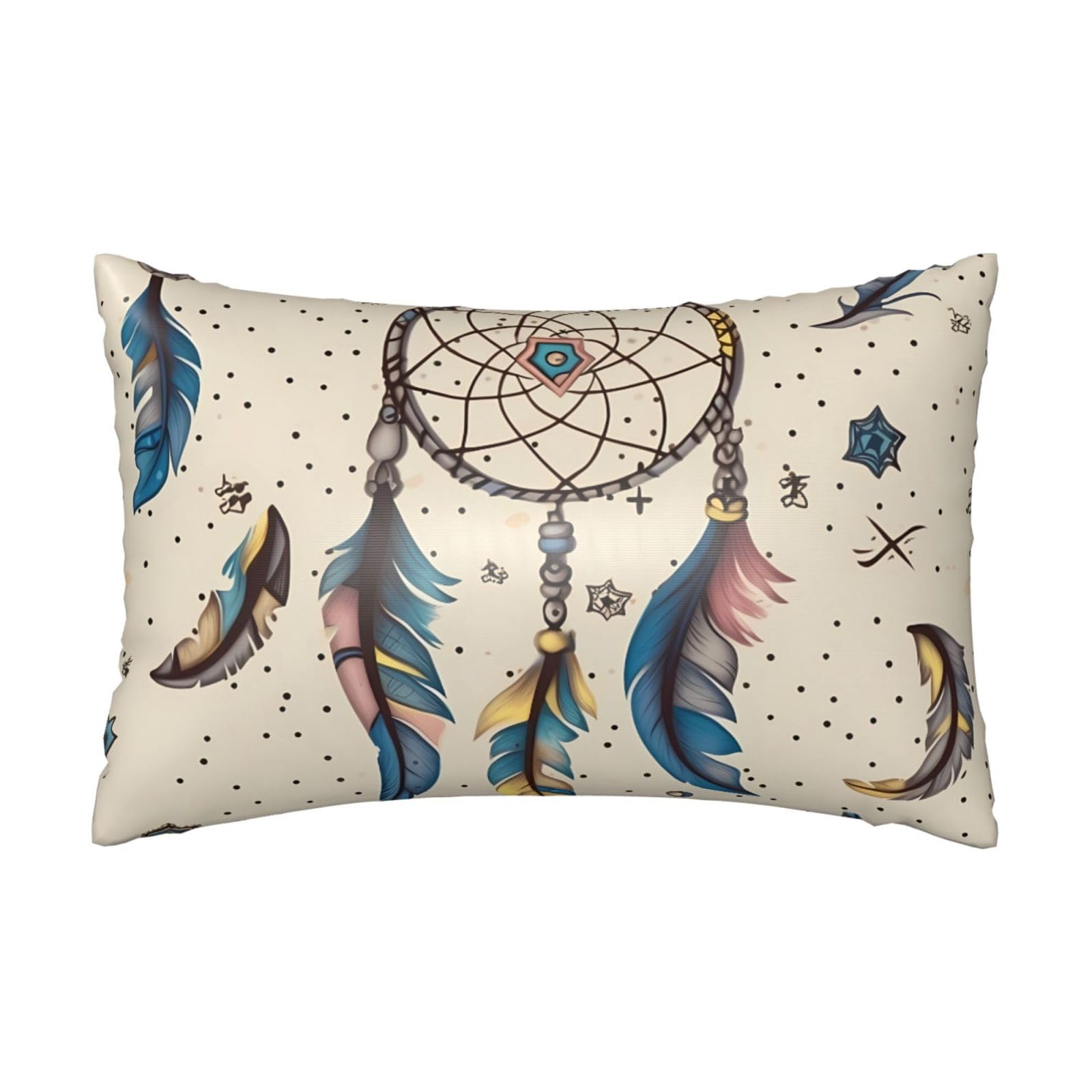 Satin Pillowcase for Hair and Skin, Dream Catcher and Moon Pillow Case Queen Size 20x30 Inches, Cooling Silky Pillowcases with Zipper Ultra Smooth and Soft Pillow Cover for Sleeping