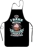 Funny Baking Apron for Women - 'Baking Because Murder is Frowned Upon' Hilarious Gift for Bakers, Chefs, Family & Friends