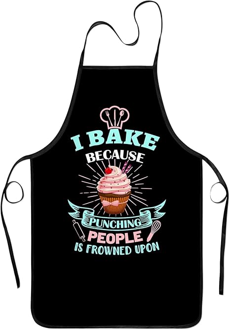 Baking Apron for Women I Baking Because People Is Frowned Aprons Gifts for Men Woman Family Friends