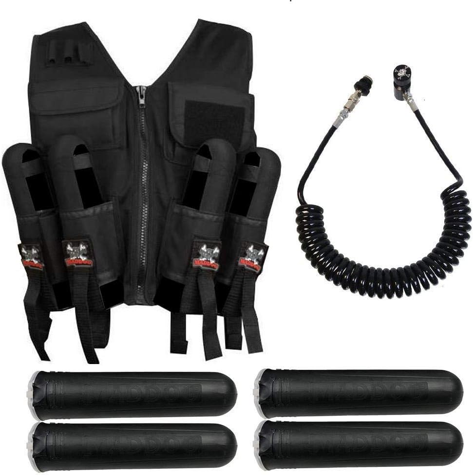 Maddog Lightweight Tactical Paintball Vest - Holds 4 Pods & 90ci Tank
