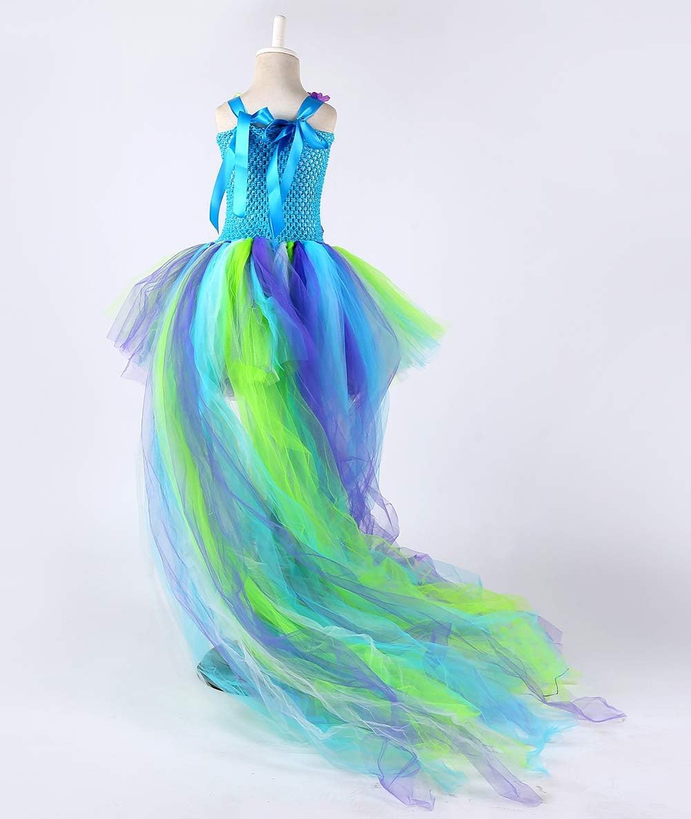 Tutu Dreams Long Train Fairy Princess Dress for Girls 1-8Y with Wings Set Birthday Party