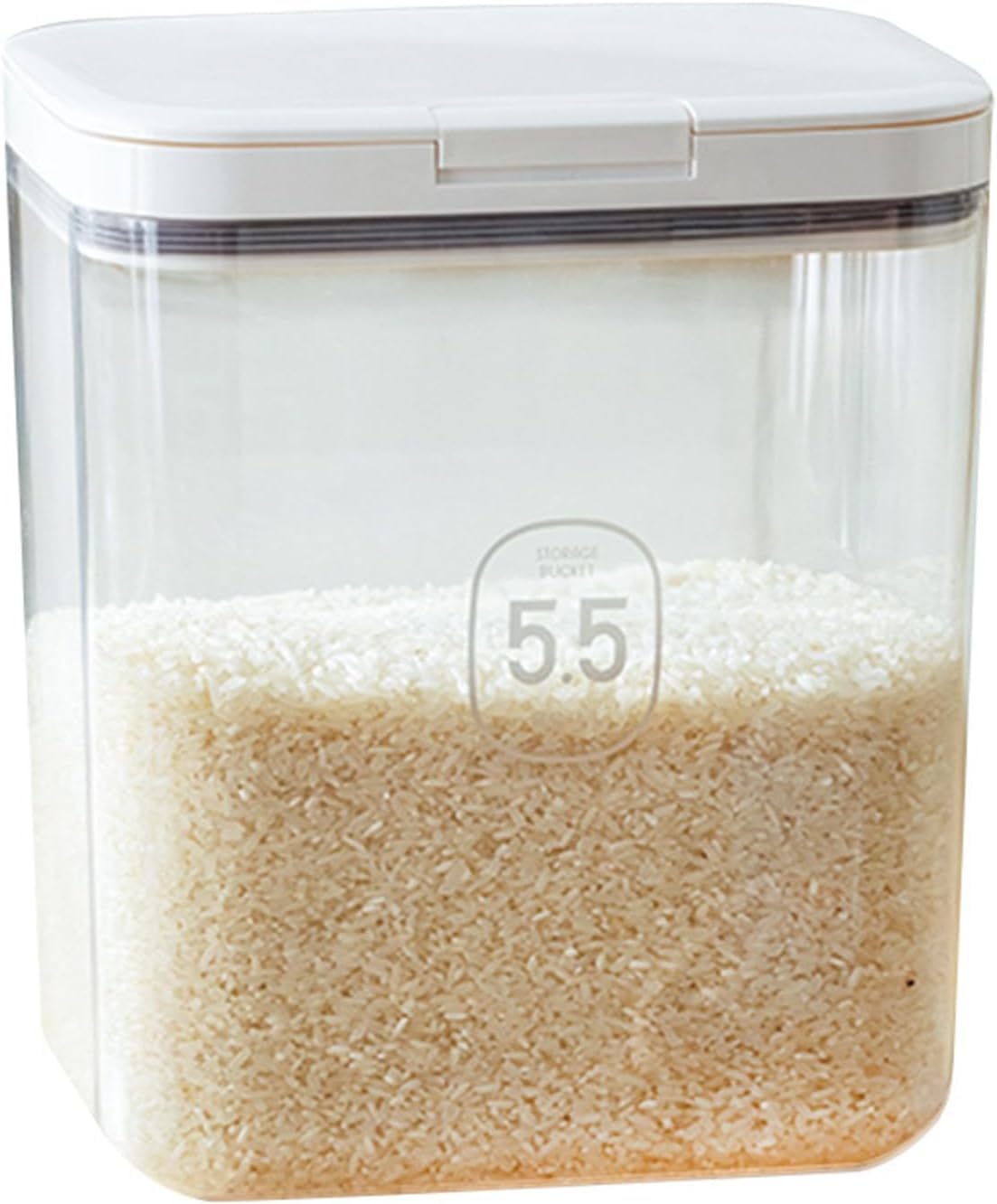 ANMOO 5.5L Deep Clear Airtight Rice Storage Container, Grain Cereal Bin