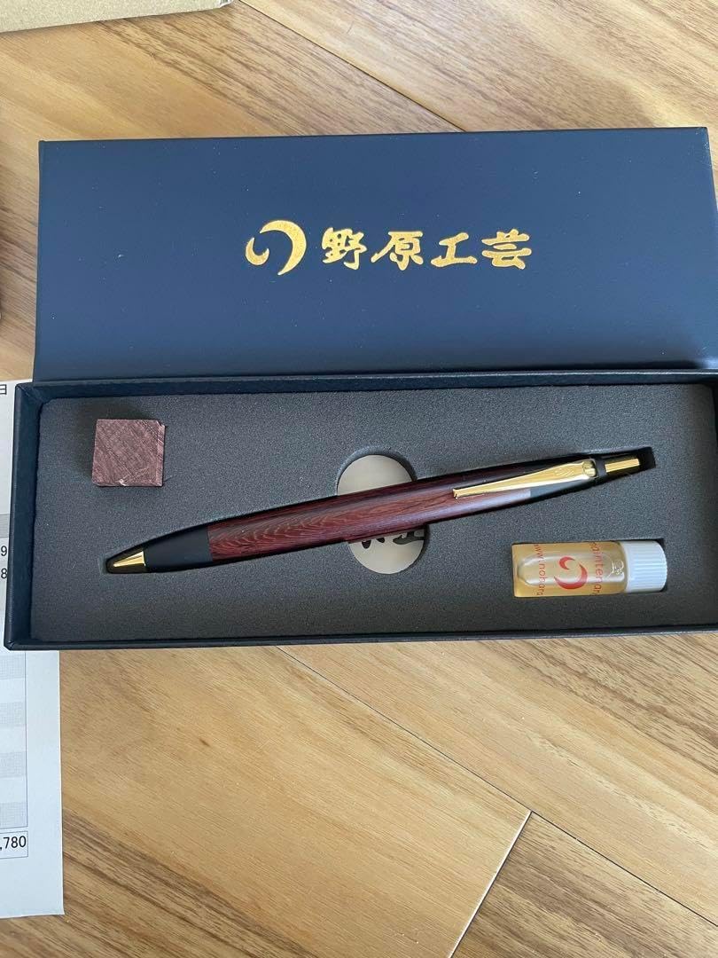 【新品】　野原工芸 紫檀 ボールペン スタンダード ゴールド 野原工芸 ボールペン スタンダード 名入無し 紫檀 ゴールド木の
